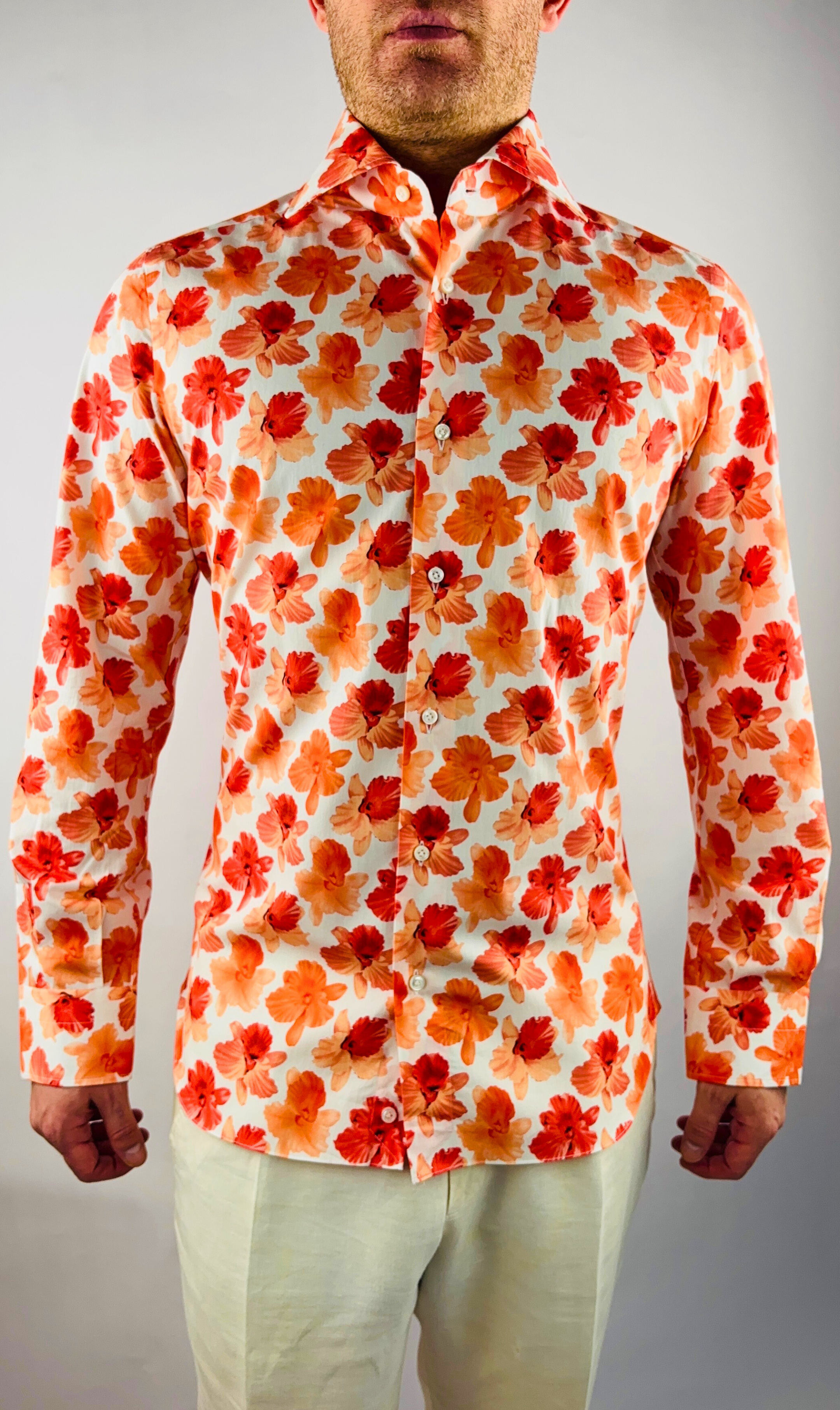 Herrenhemd Slim Fit Hawaii Print Sartoriali No. 7