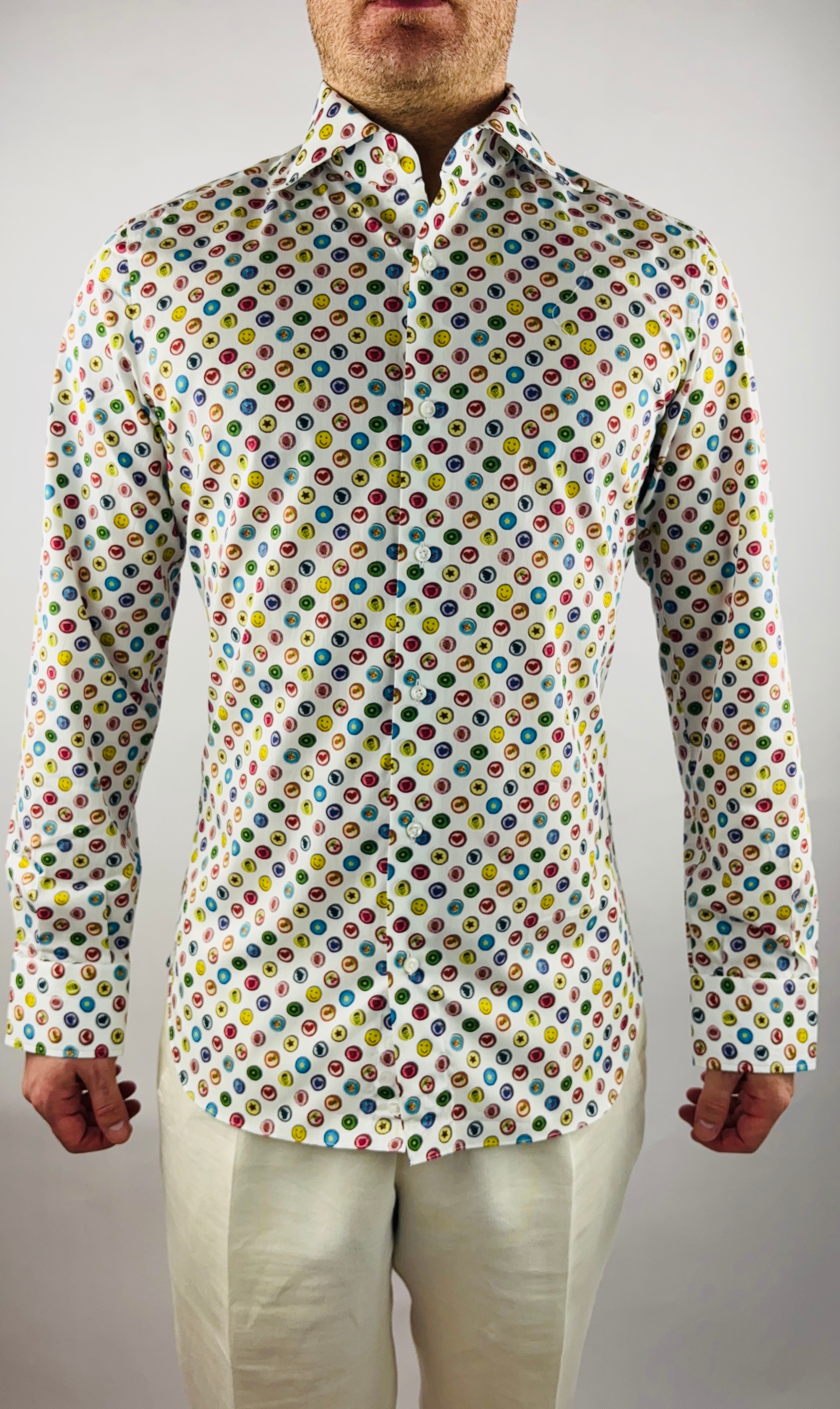 Herrenhemd Slim Fit Knopf Print Sartoriali No. 10