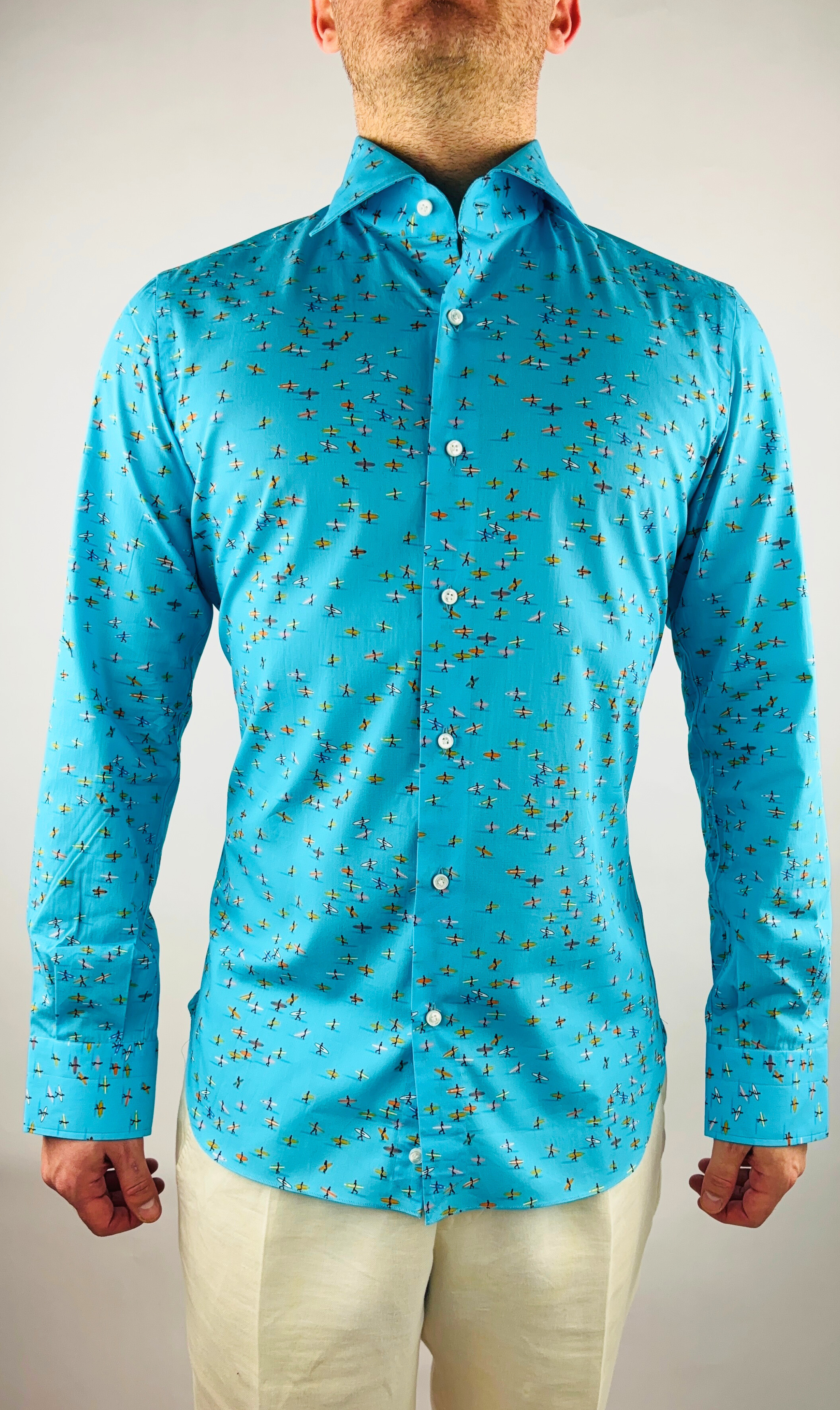 Herrenhemd Slim Fit Surfer Print Sartoriali No. 9